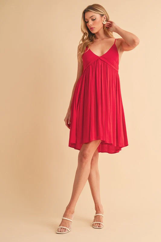 Aemi + Co Ruched Plunge Mini Cami Dress - Image 3