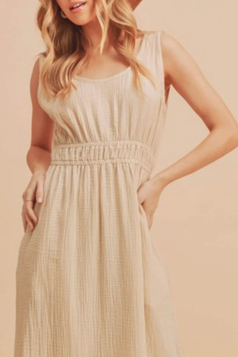 Aemi + Co Side Slit Round Neck Sleeveless Tank Dress - Image 3