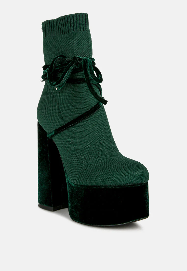 after pay high heel velvet knitted boot by London Rag - Image 2