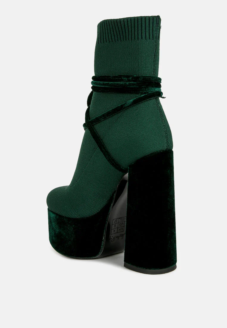 after pay high heel velvet knitted boot by London Rag - Image 3