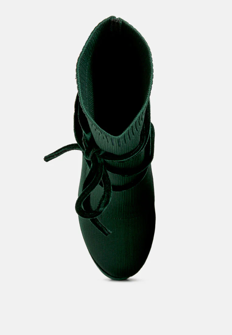 after pay high heel velvet knitted boot by London Rag - Image 4