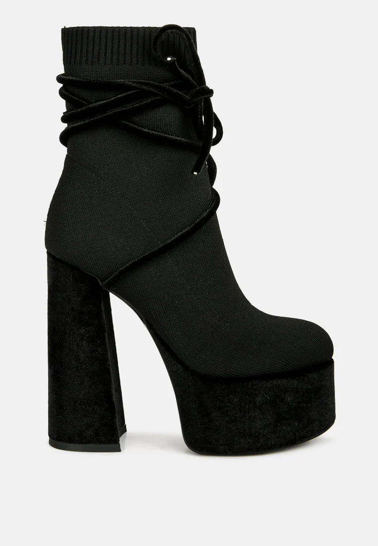 after pay high heel velvet knitted boot by London Rag - Image 6