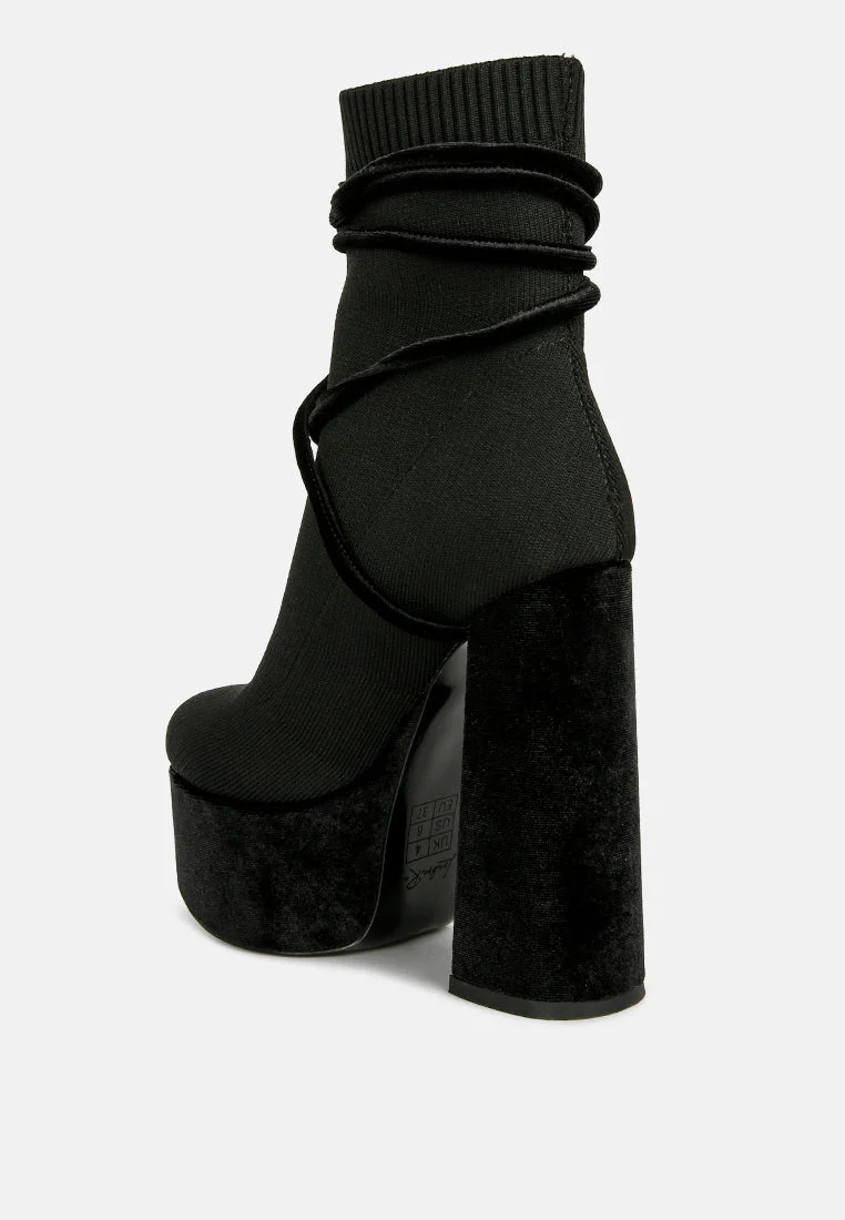 after pay high heel velvet knitted boot by London Rag - Image 8
