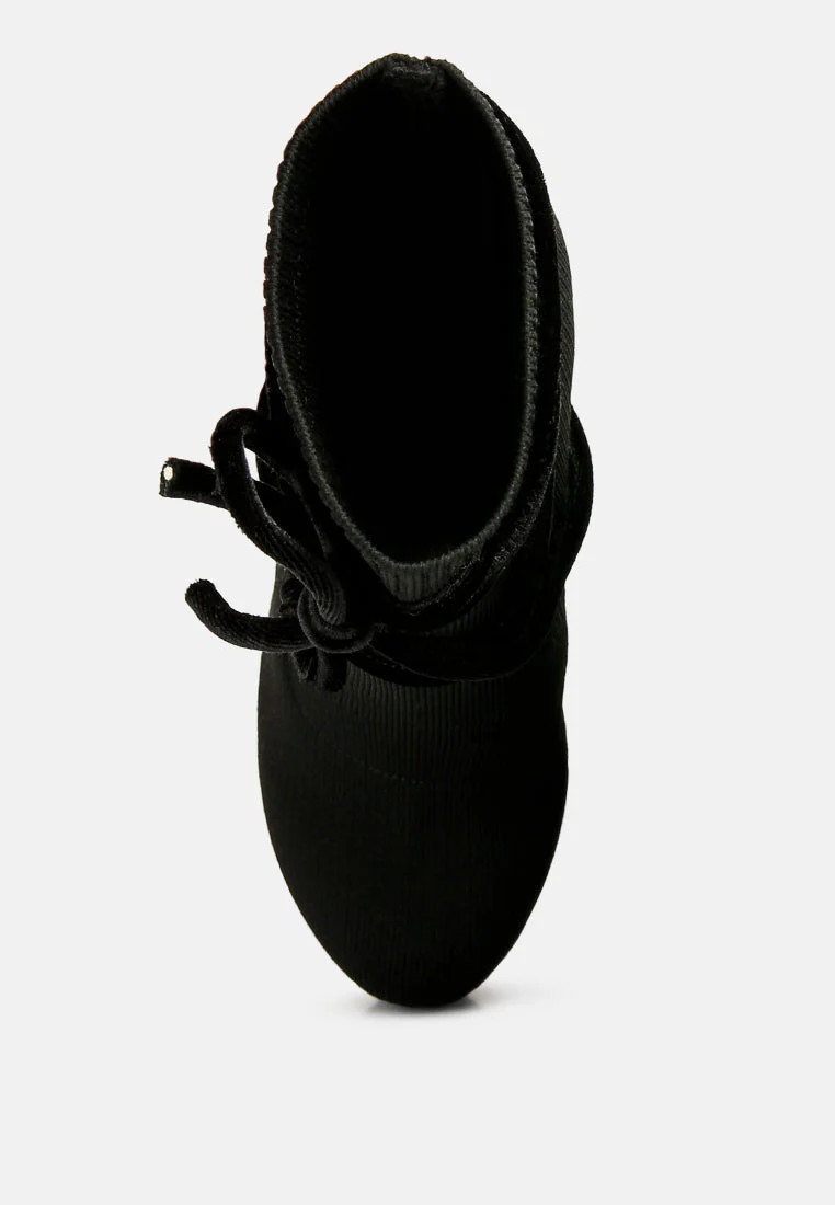 after pay high heel velvet knitted boot by London Rag - Image 9