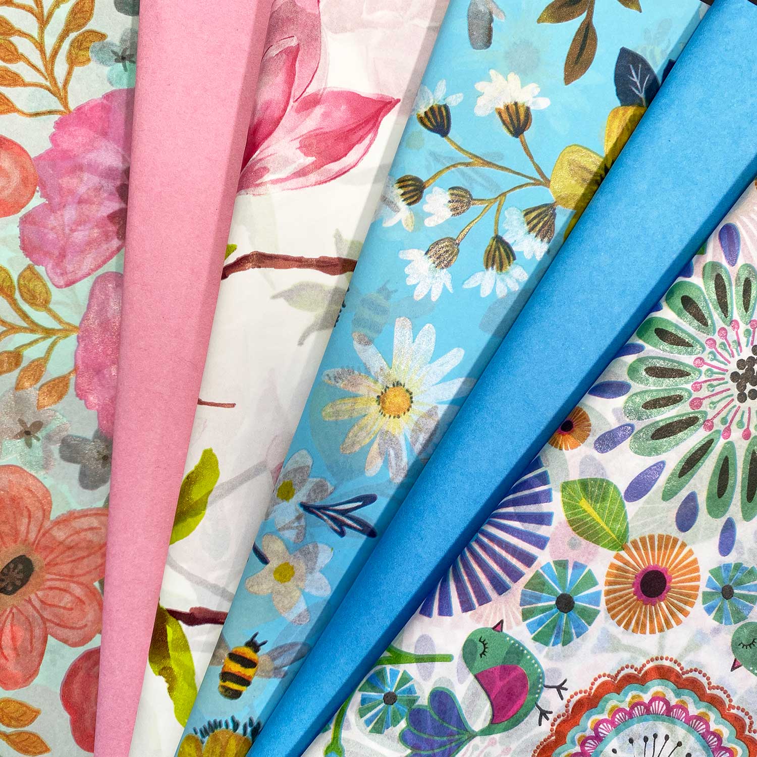 All Occasion Tissue Paper Assortment (Florals, 6 Pack, 32 sheets total) by Present Paper - Image 2