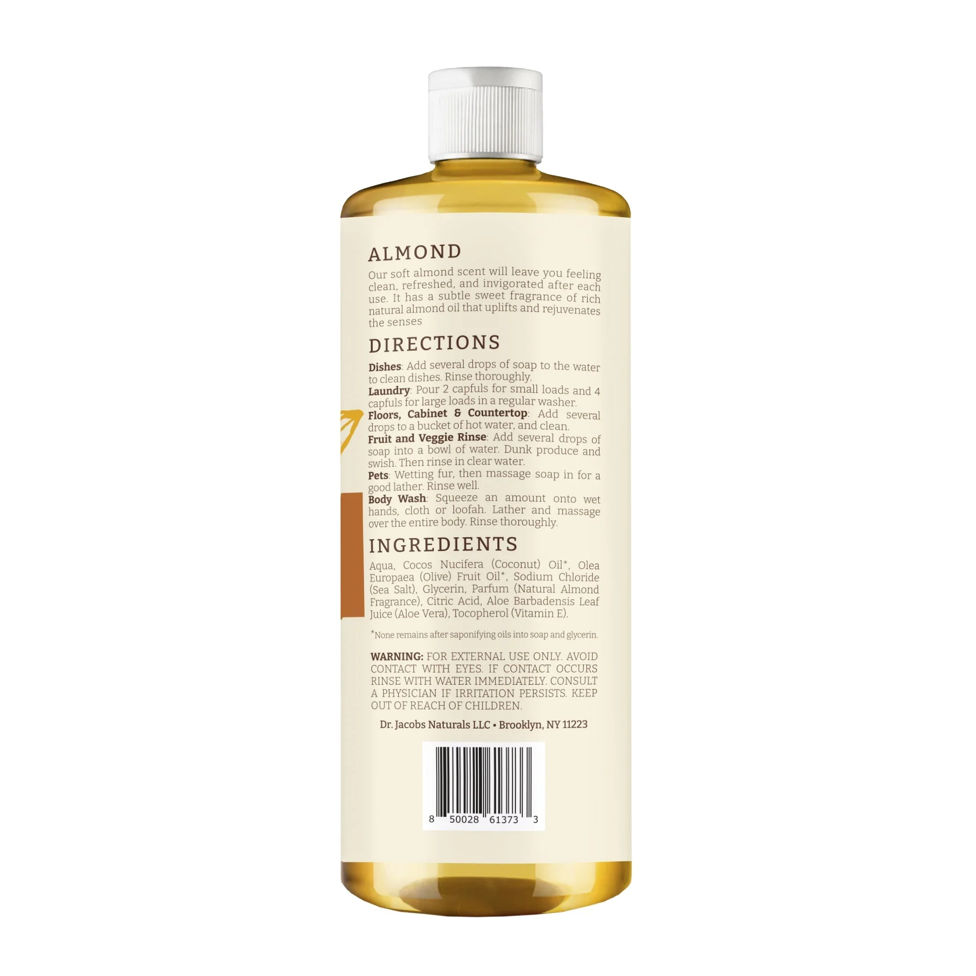 Almond All in 1 Castile Soap by Dr. Jacobs Naturals - Image 3