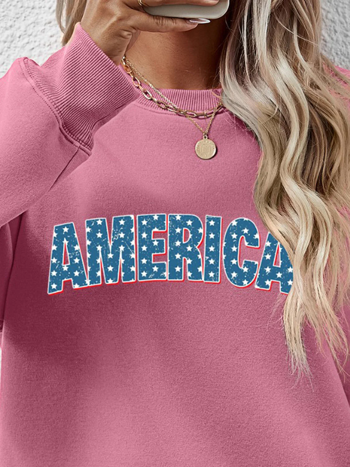 AMERICA Round Neck Dropped Shoulder Sweatshirt - Image 11