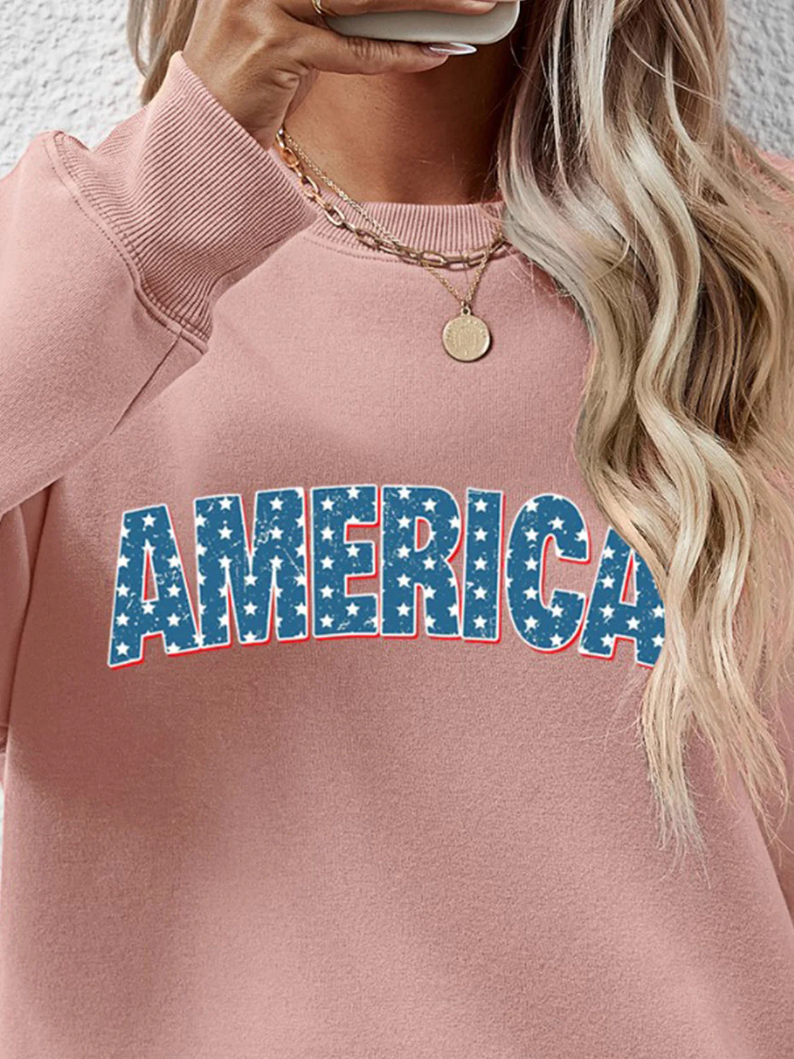 AMERICA Round Neck Dropped Shoulder Sweatshirt - Image 20