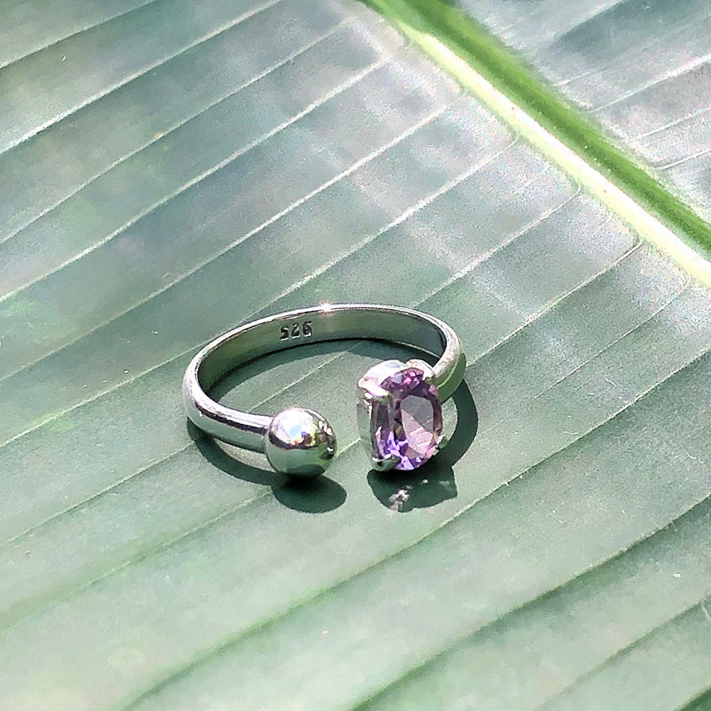 Amethyst Ball Ring by SLATE + SALT - Image 2