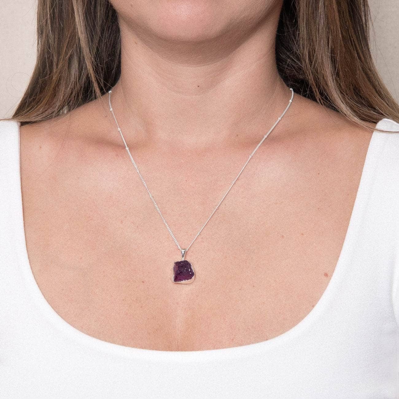 Amethyst Raw Crystal Necklace by Tiny Rituals - Image 6