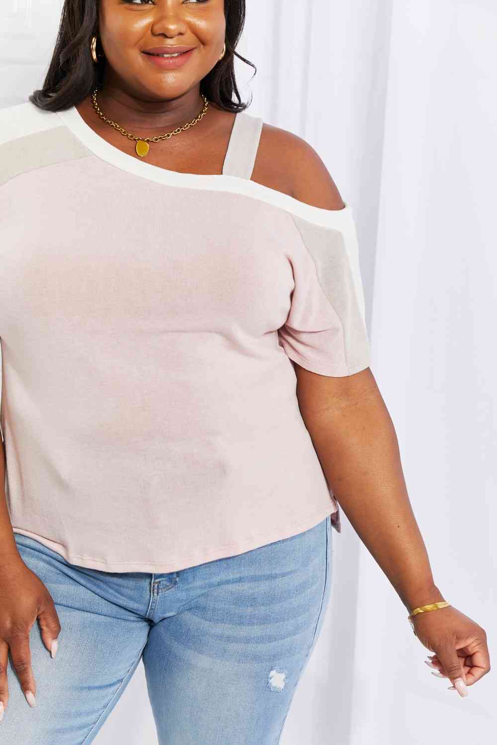 Andree by Unit Full Size Something Simple Cold Shoulder Tee - Image 10