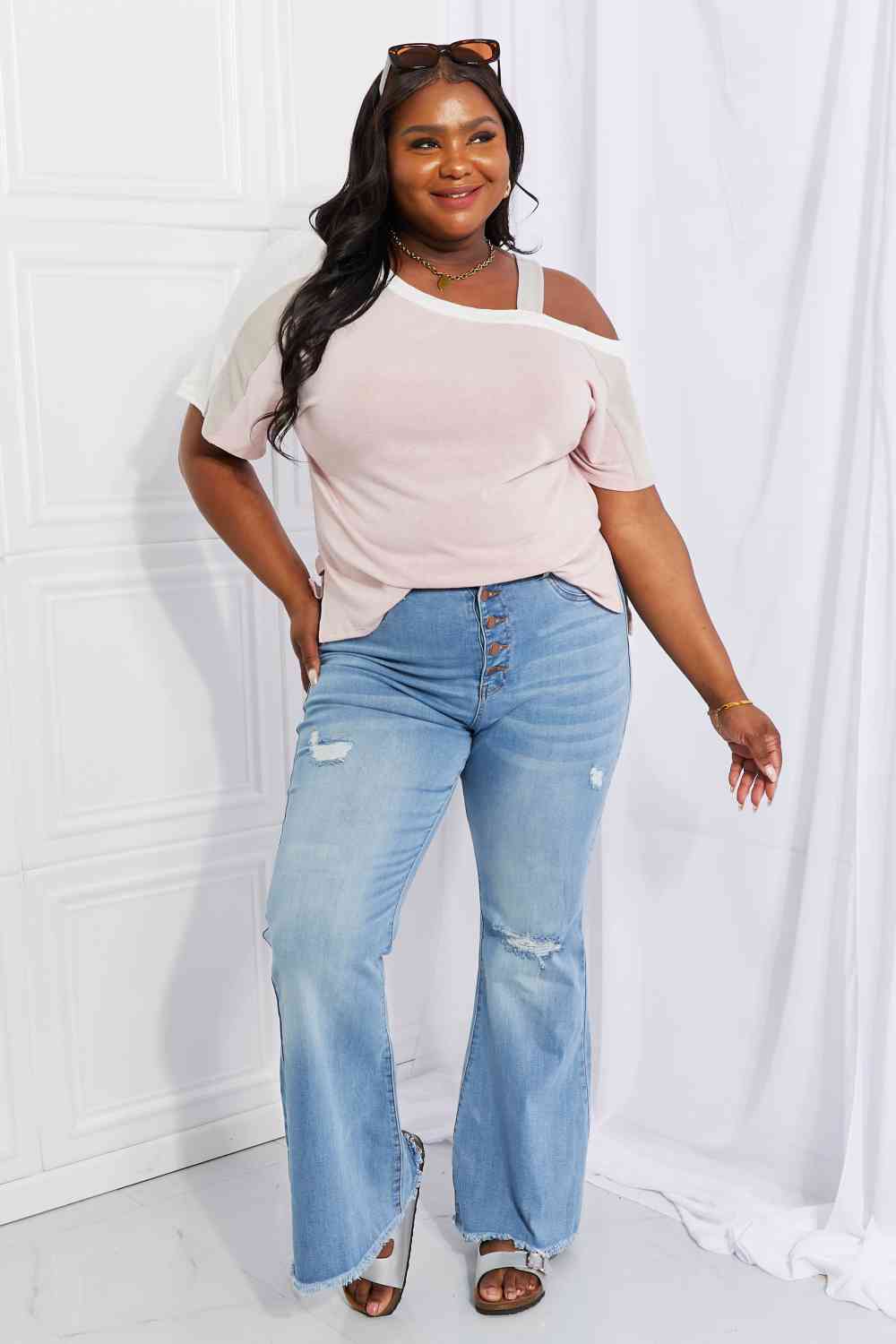 Andree by Unit Full Size Something Simple Cold Shoulder Tee - Image 11