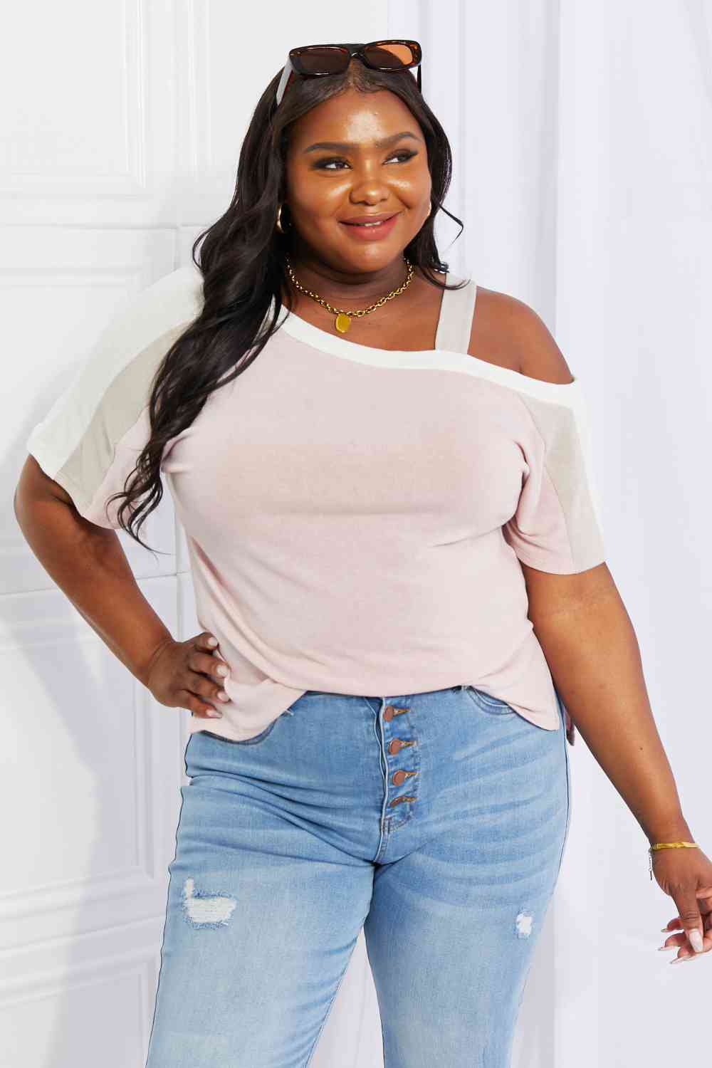 Andree by Unit Full Size Something Simple Cold Shoulder Tee - Image 6