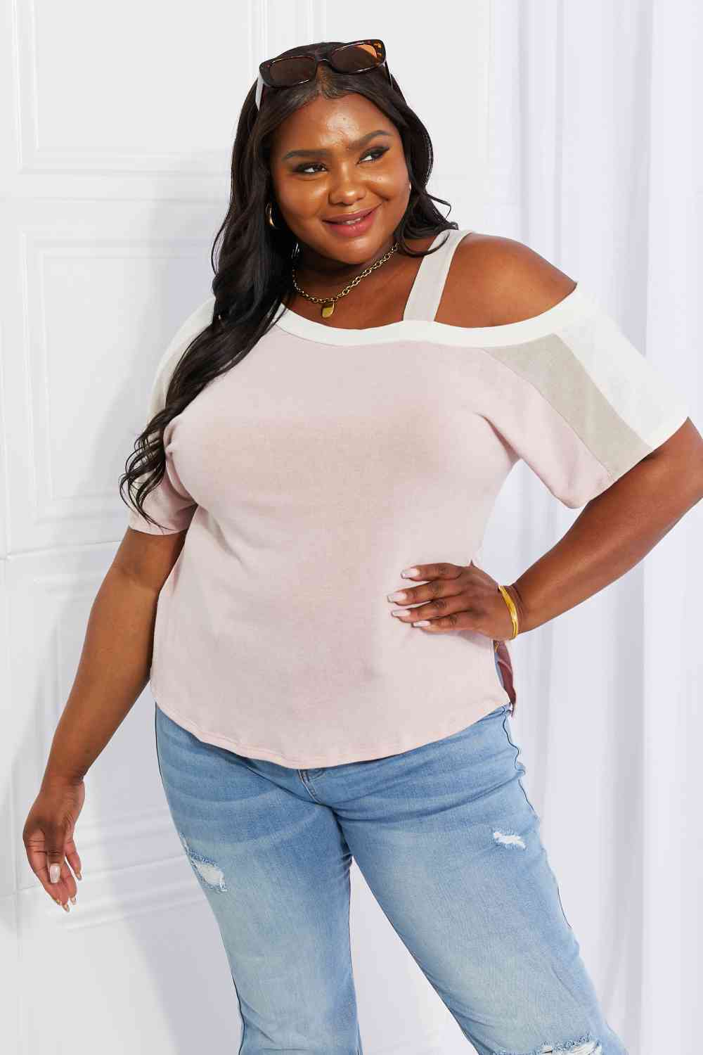 Andree by Unit Full Size Something Simple Cold Shoulder Tee - Image 7