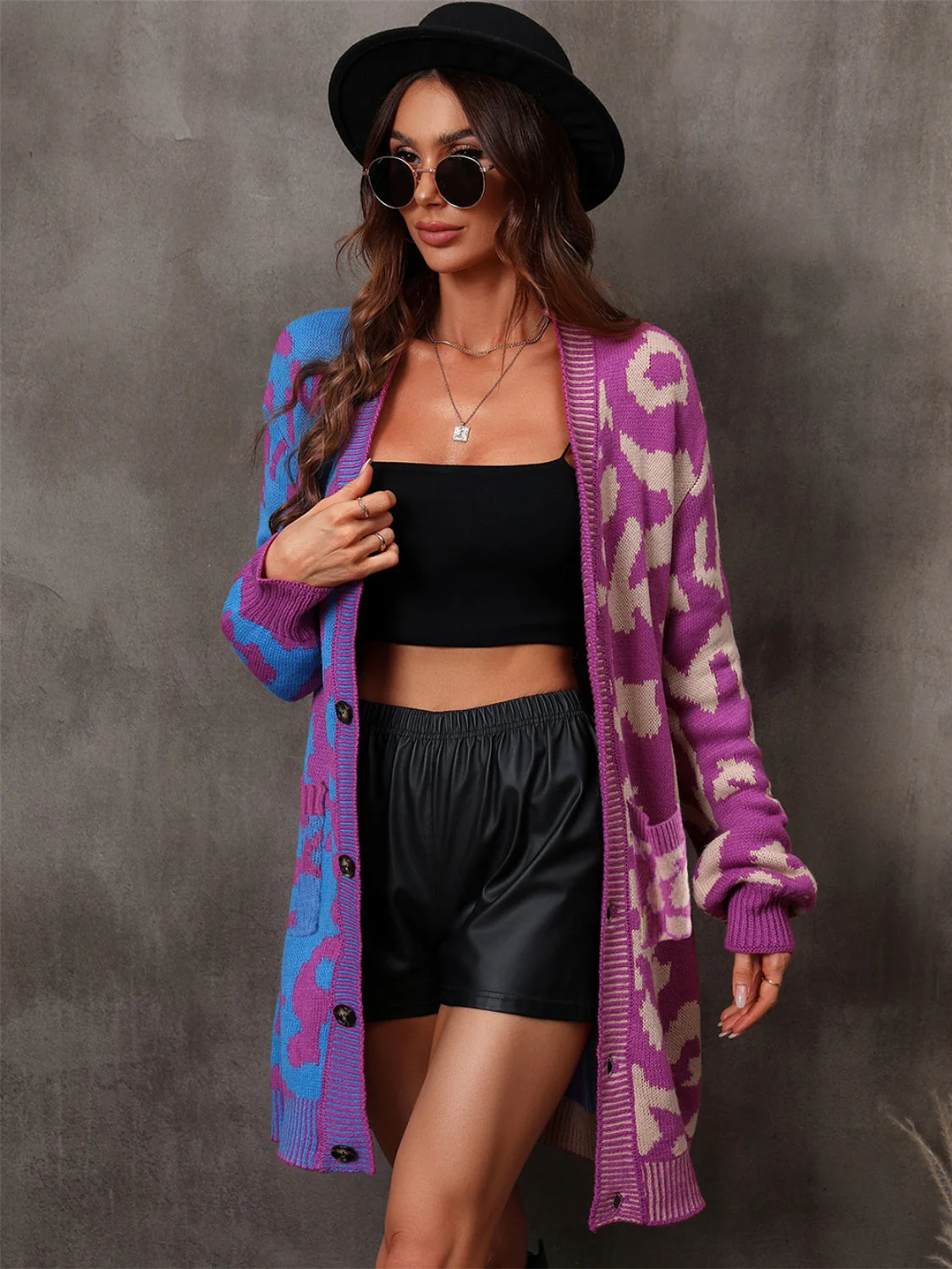 Angel Wings Leopard Button Down Longline Cardigan - Image 3