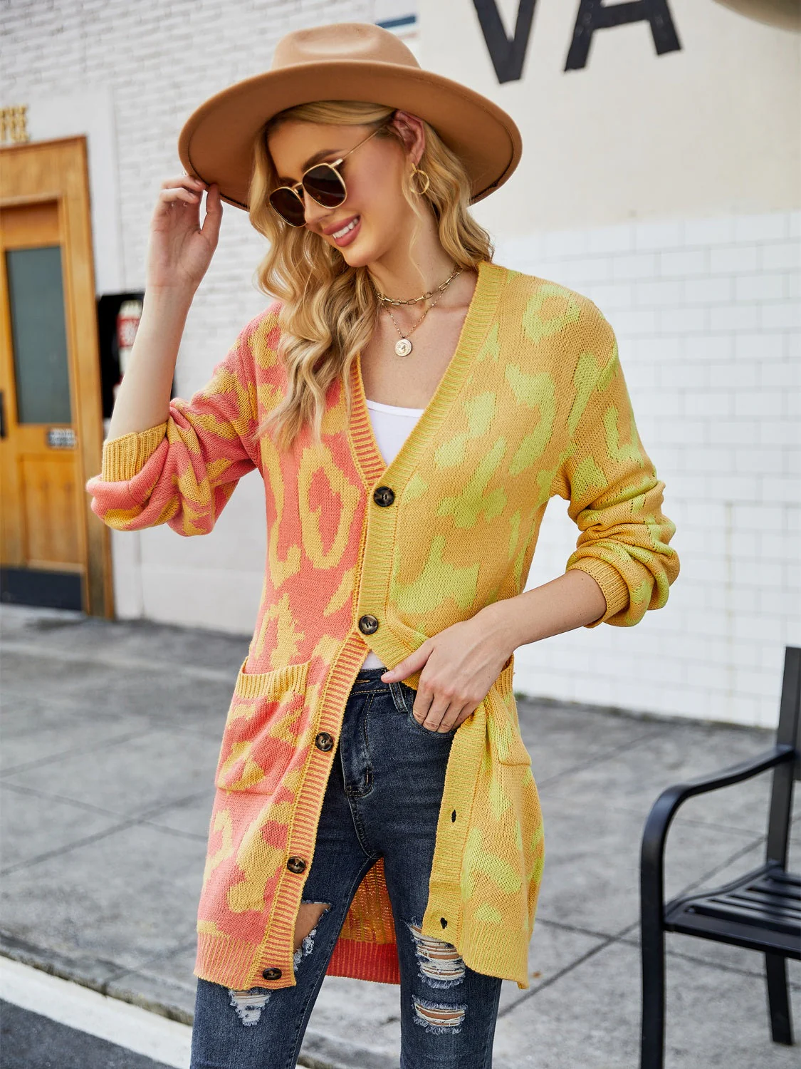 Angel Wings Leopard Button Down Longline Cardigan - Image 7