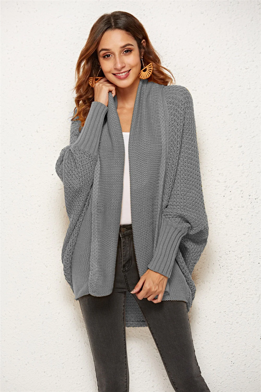 Angel Wings Open Front Batwing Sleeve Cardigan - Image 5