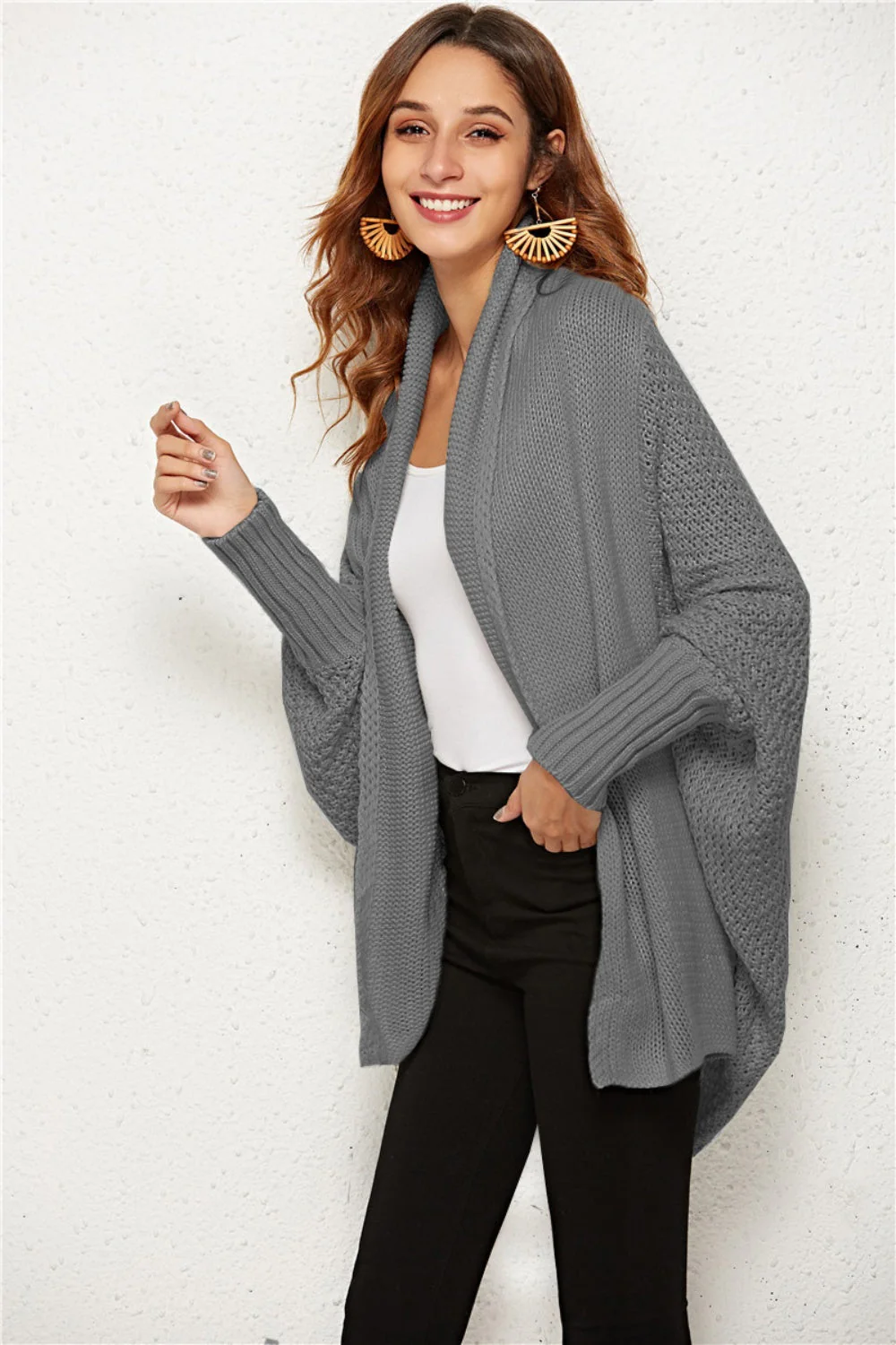 Angel Wings Open Front Batwing Sleeve Cardigan - Image 6