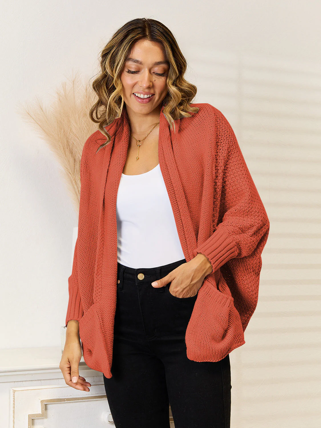 Angel Wings Open Front  Cardigan with Pockets - Image 13