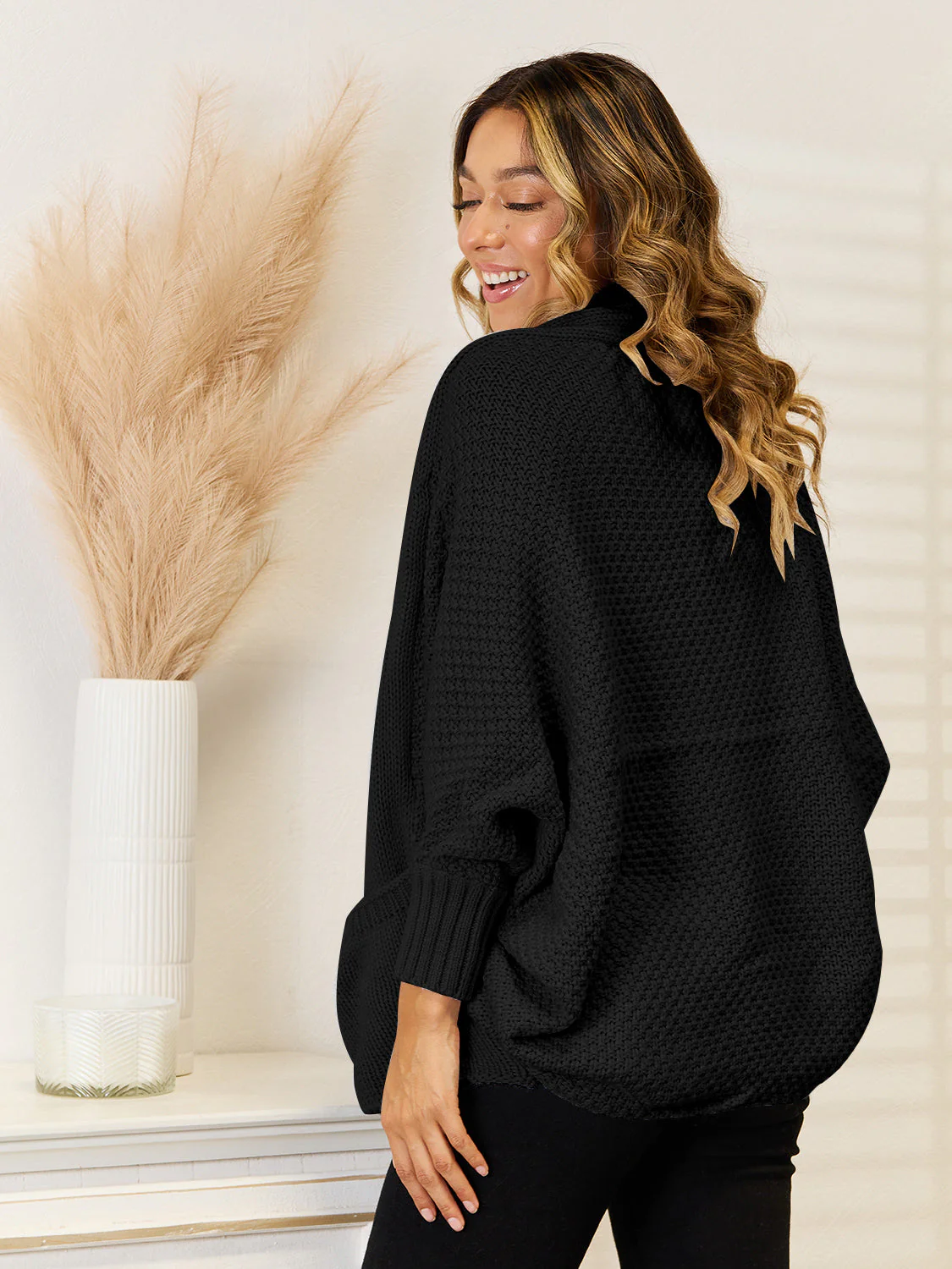 Angel Wings Open Front  Cardigan with Pockets - Image 4