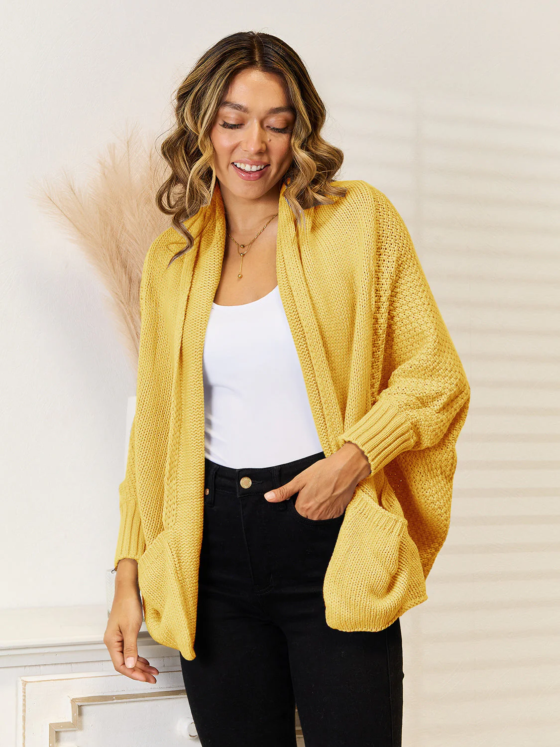 Angel Wings Open Front  Cardigan with Pockets - Image 7