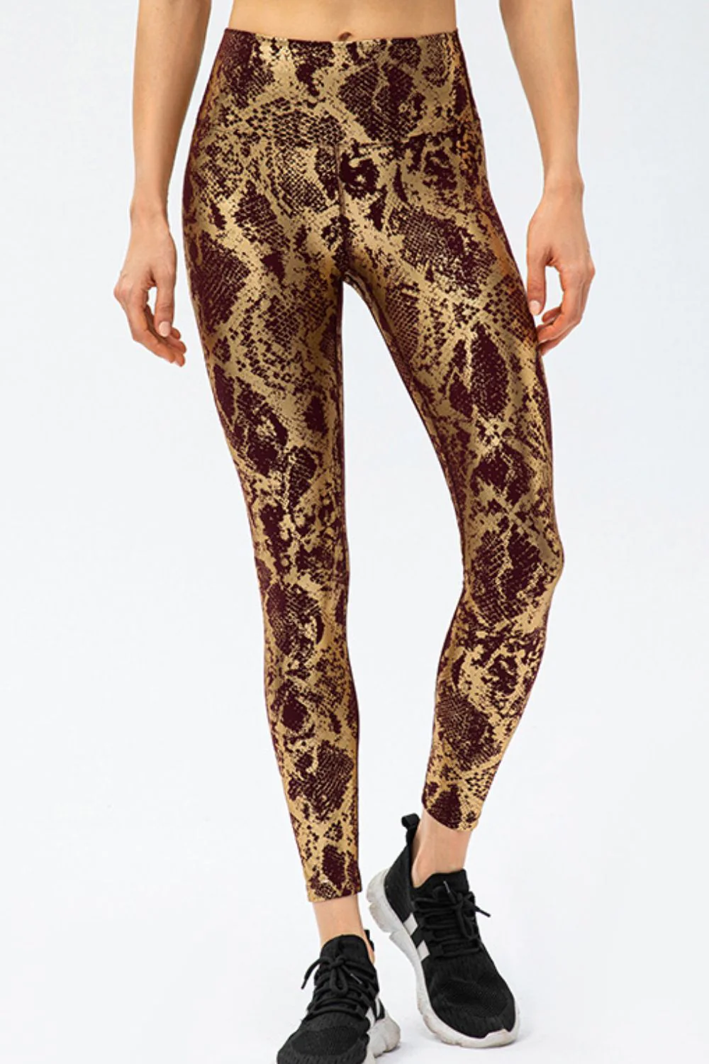 Animal Print Slim Fit Wide Waistband Long Sports Pants - Image 10