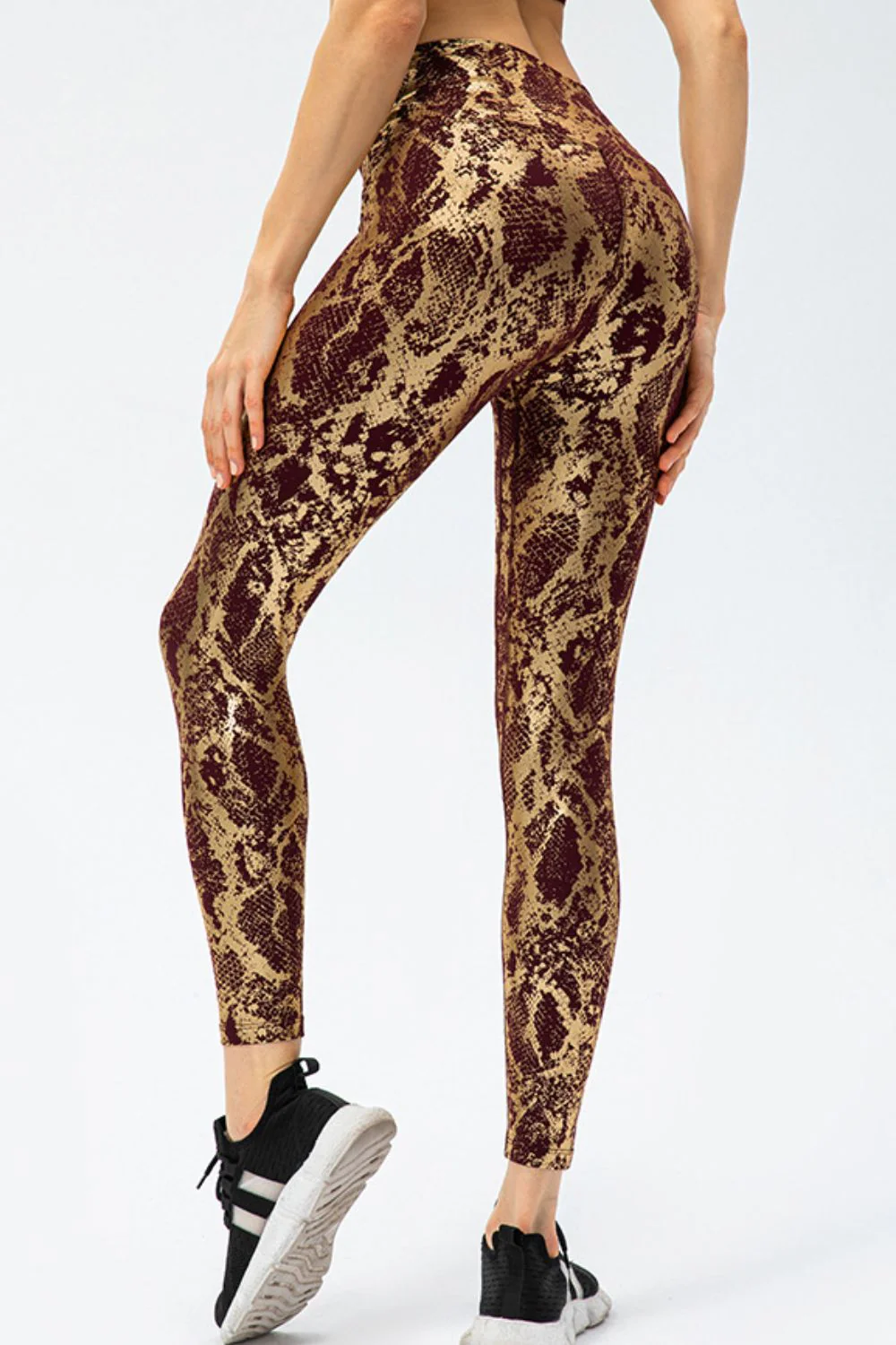Animal Print Slim Fit Wide Waistband Long Sports Pants - Image 11