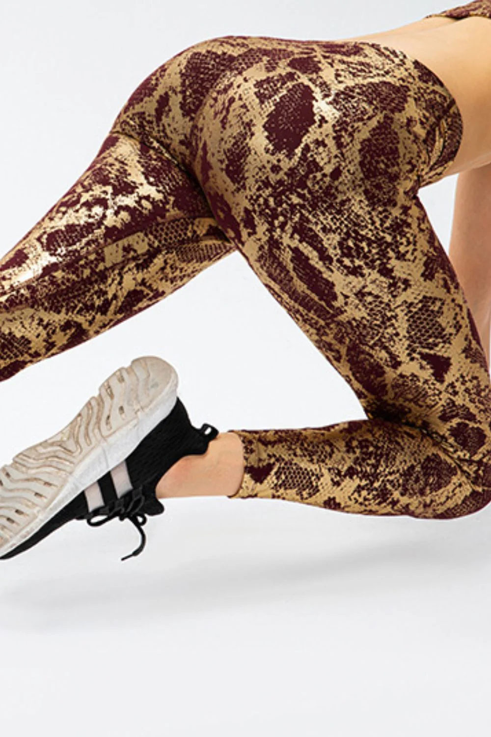 Animal Print Slim Fit Wide Waistband Long Sports Pants - Image 12