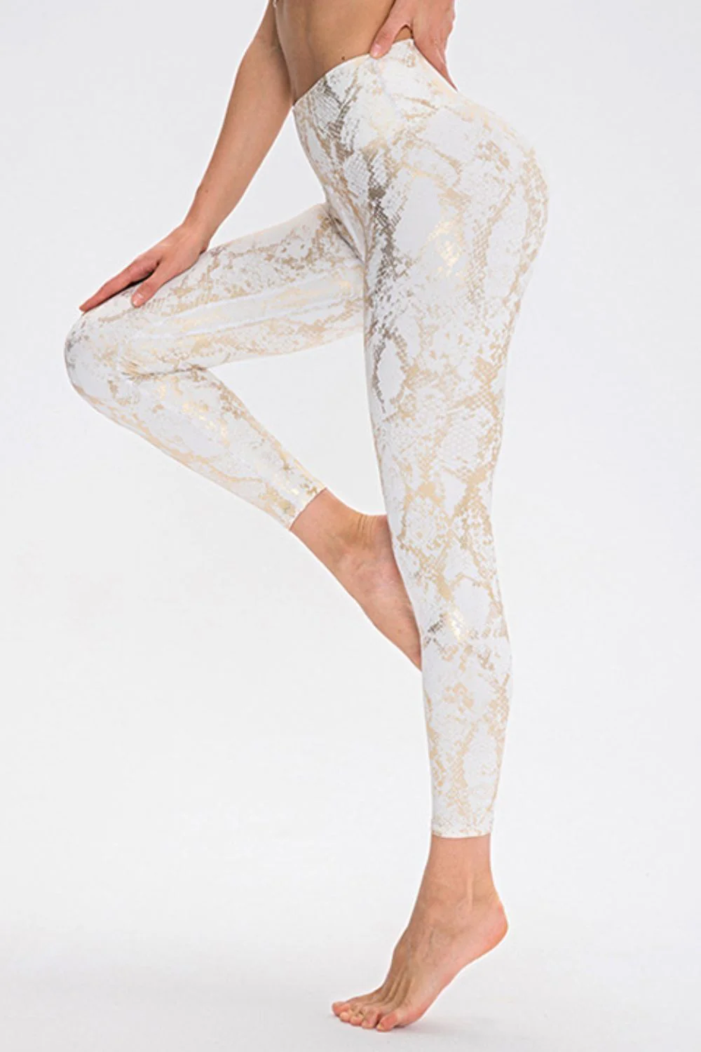 Animal Print Slim Fit Wide Waistband Long Sports Pants - Image 3