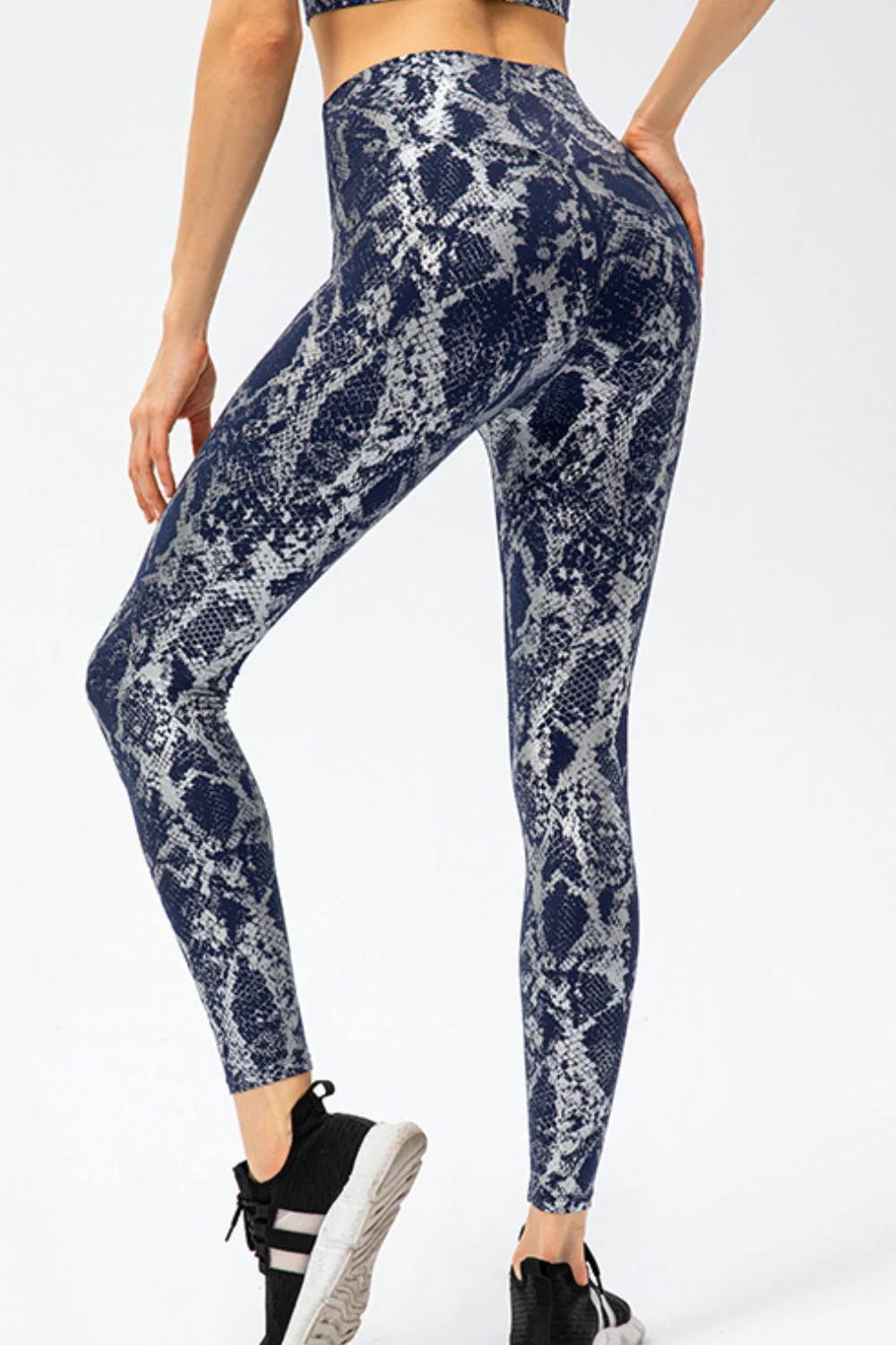 Animal Print Slim Fit Wide Waistband Long Sports Pants - Image 5