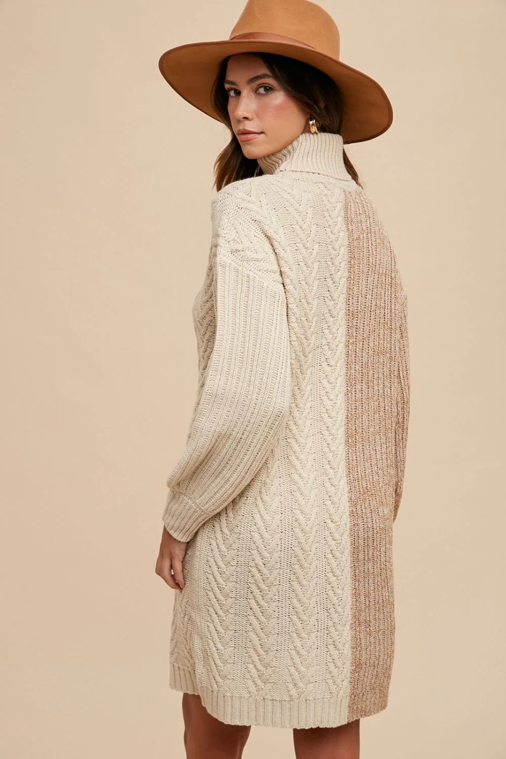 Annie Wear Color Block Turtleneck Sweater Dress - Image 2