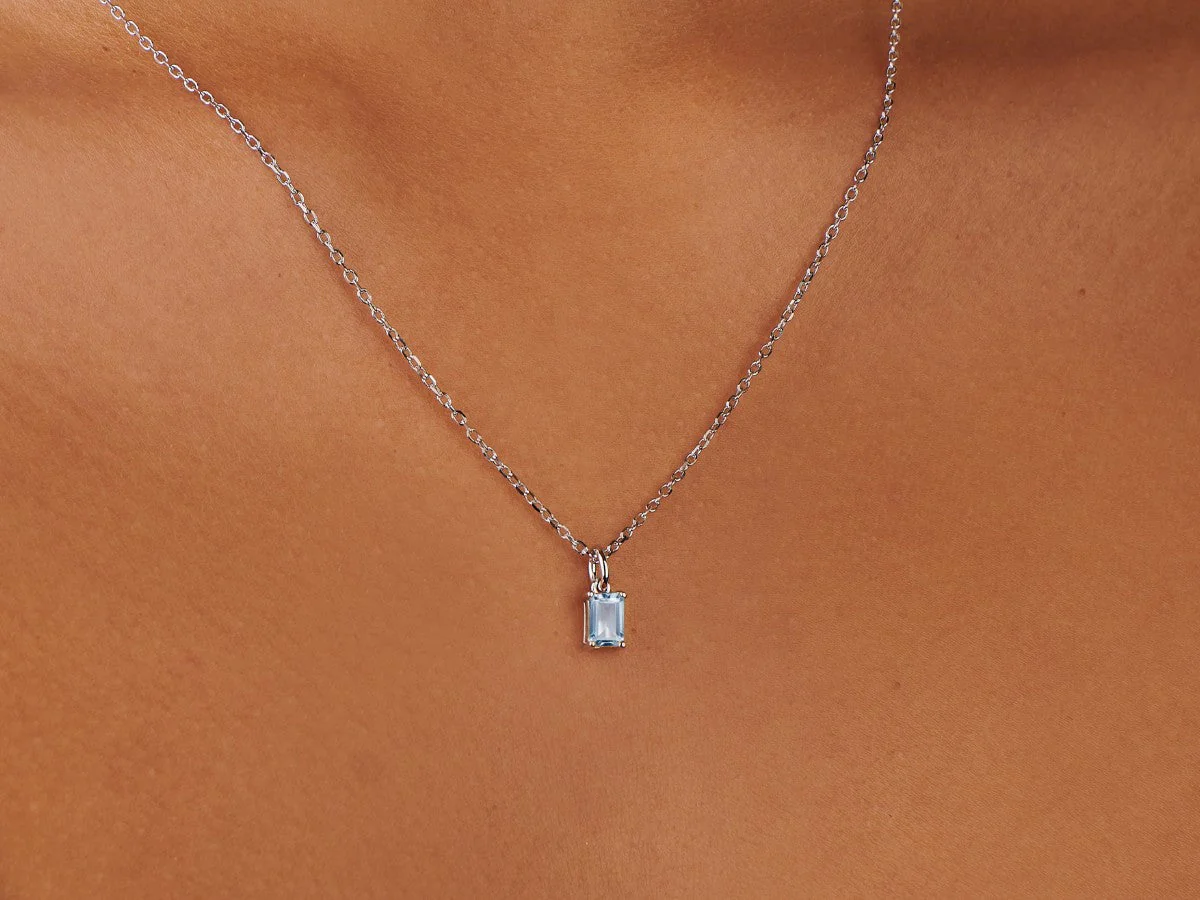 Aquamarine Silver Charm by Little Sky Stone - Image 2