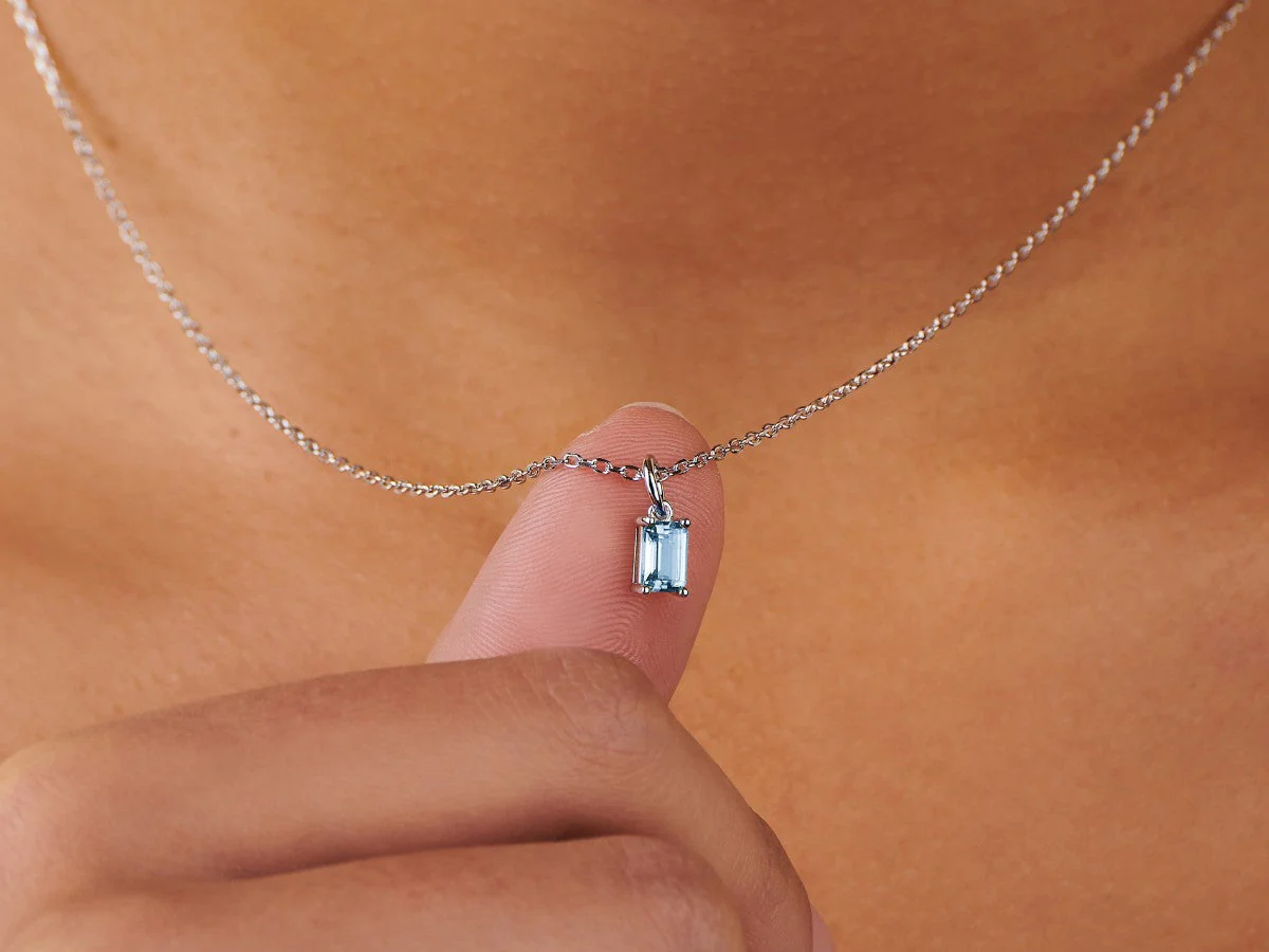 Aquamarine Silver Charm by Little Sky Stone - Image 3