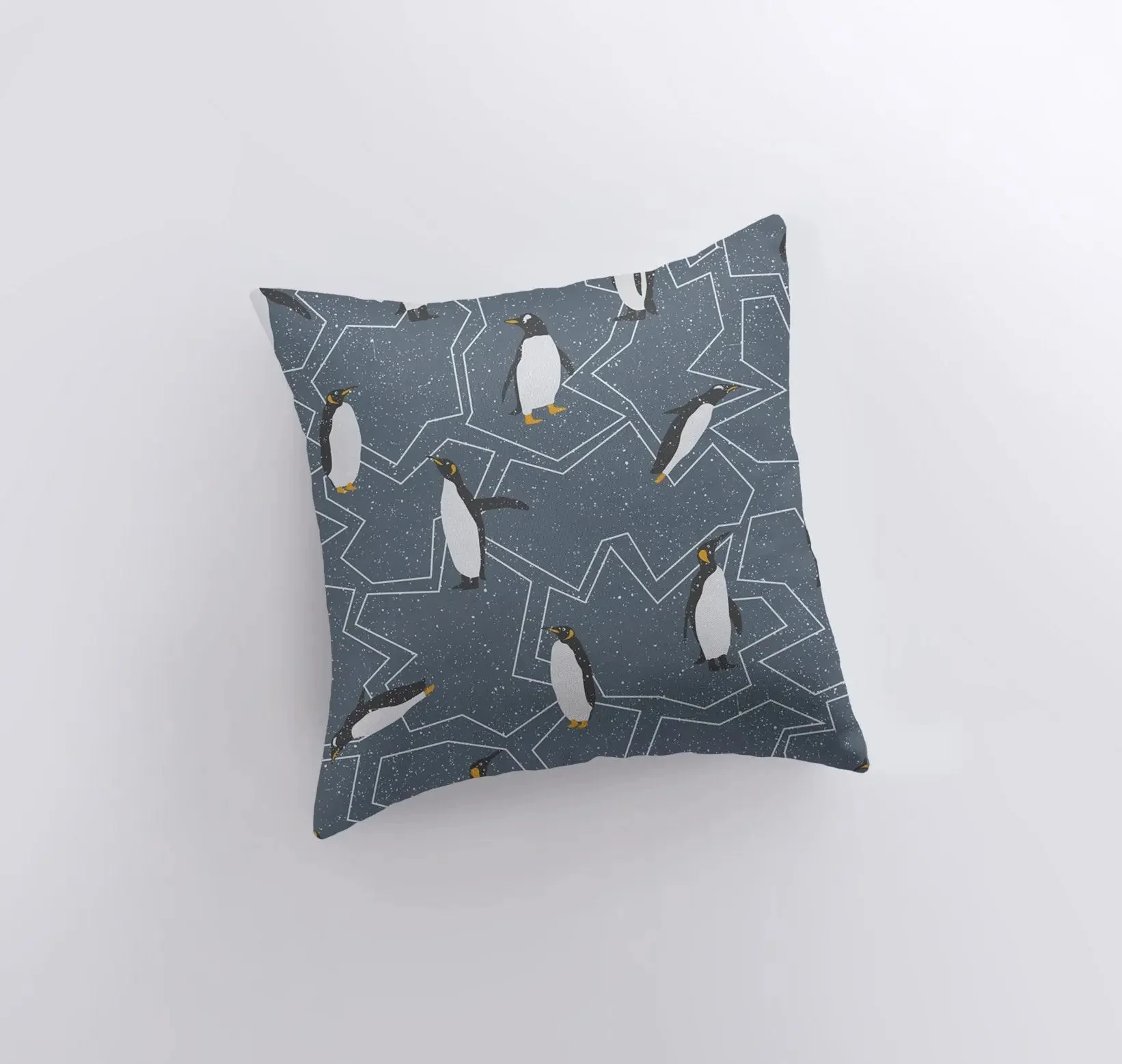 Arctic Penguin | Blue Pillow Cover | Home Decor | Throw Pillow | Snowflake Pillow | Christmas Pillow | Christmas tree | Christmas Gifts by UniikPillows - Image 3