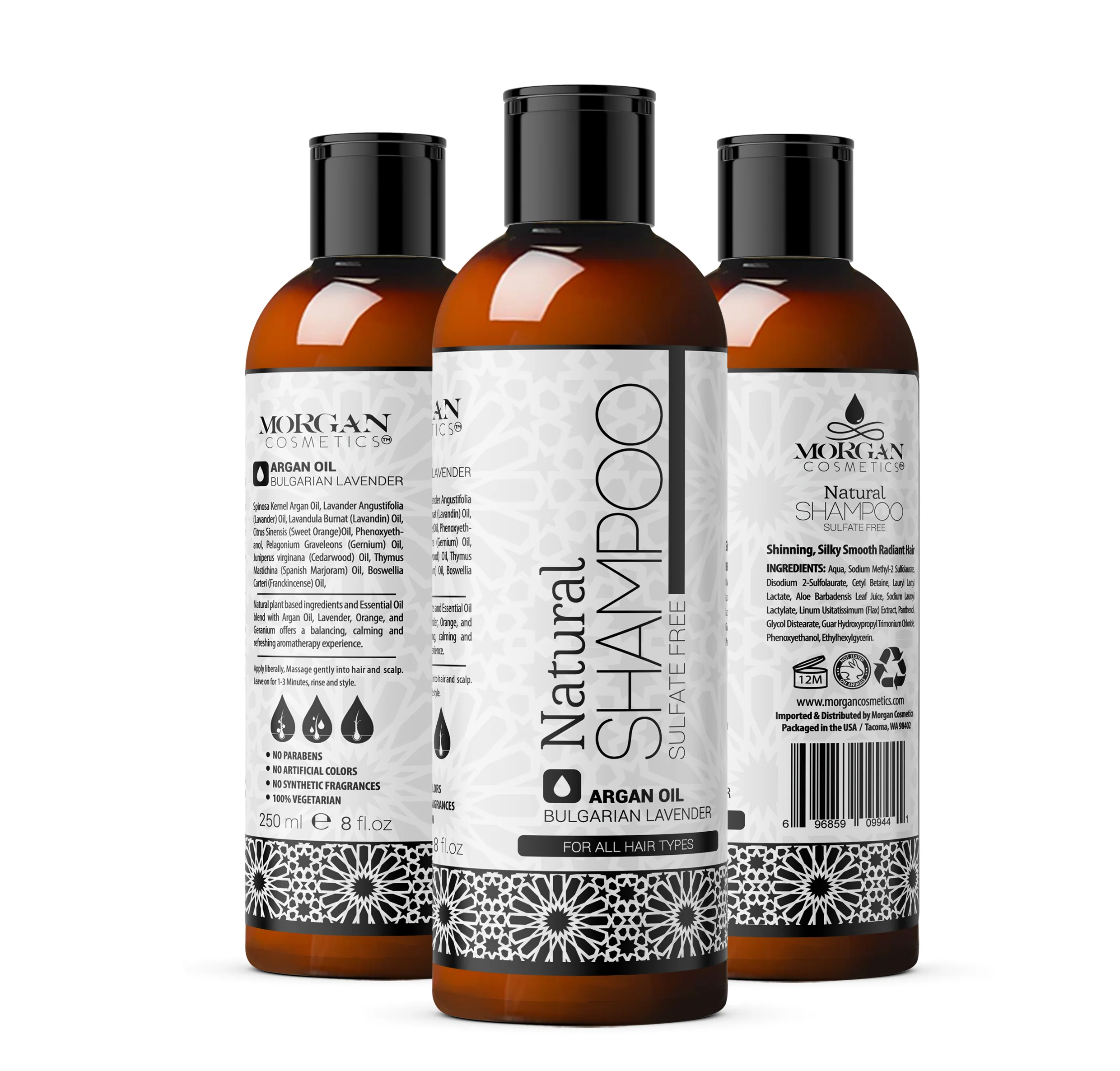 Argan Sulfate Free Shampoo Lavender 8 oz by Morgan Cosmetics - Image 3