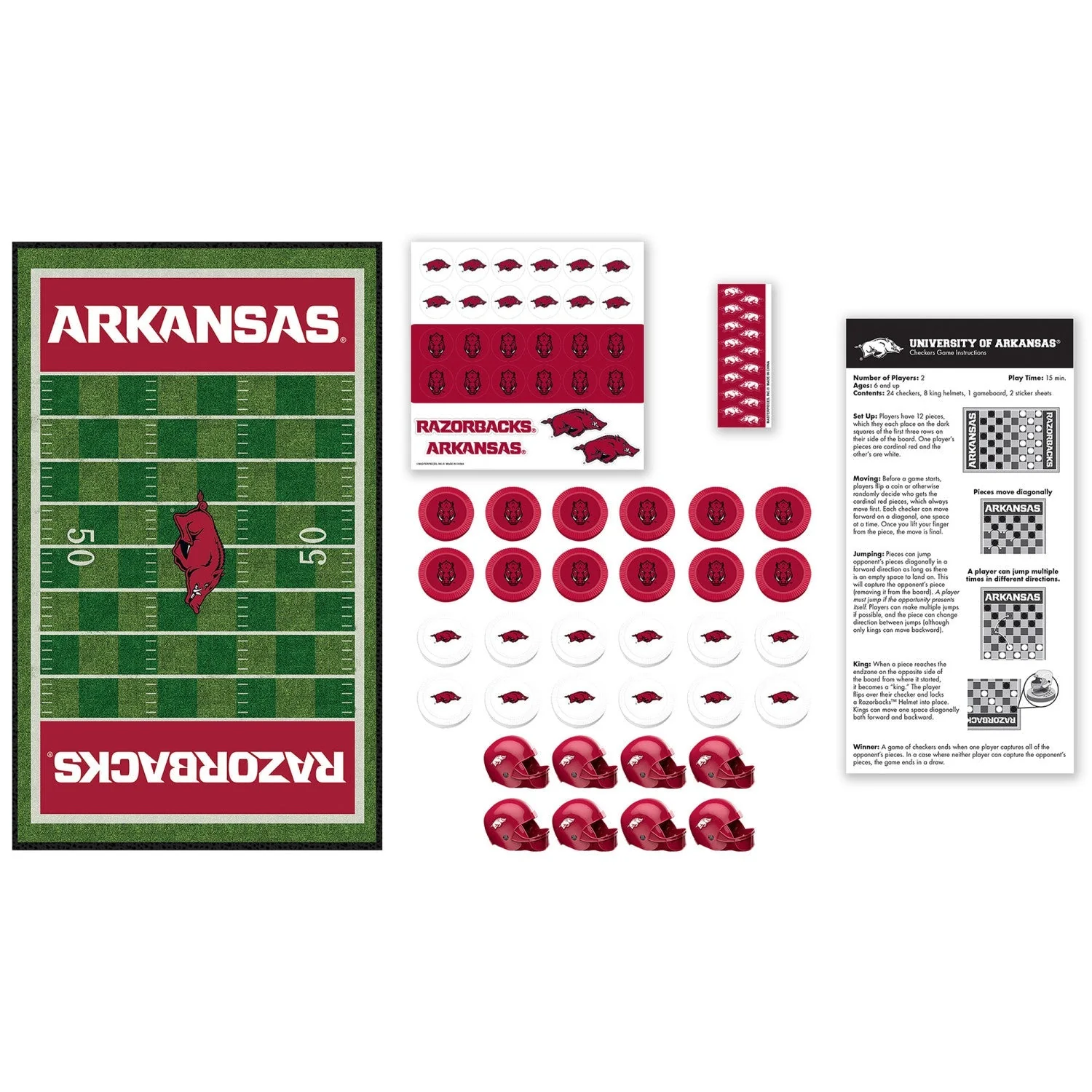 Arkansas Razorbacks Checkers Board Game by MasterPieces Puzzle Company INC - Image 2