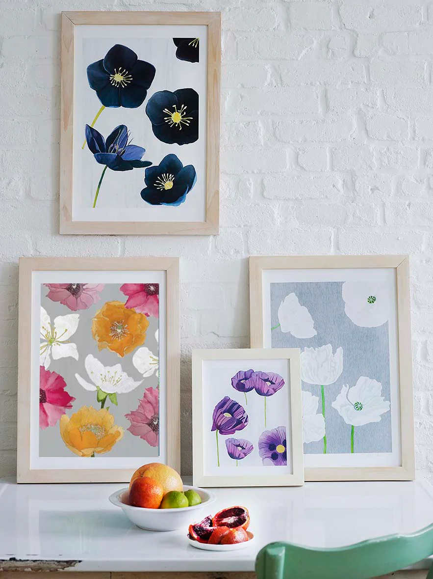 Art Print:  Cactus Flowers on Grey by India & Purry - Image 3