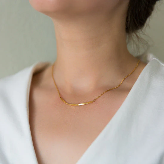 Arvo Mobius Bar Necklace - Gold by Arvo - Image 3