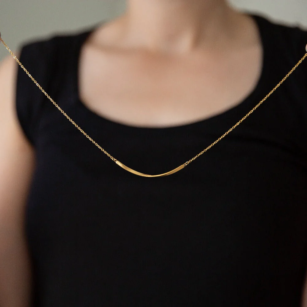 Arvo Mobius Bar Necklace - Gold by Arvo - Image 4