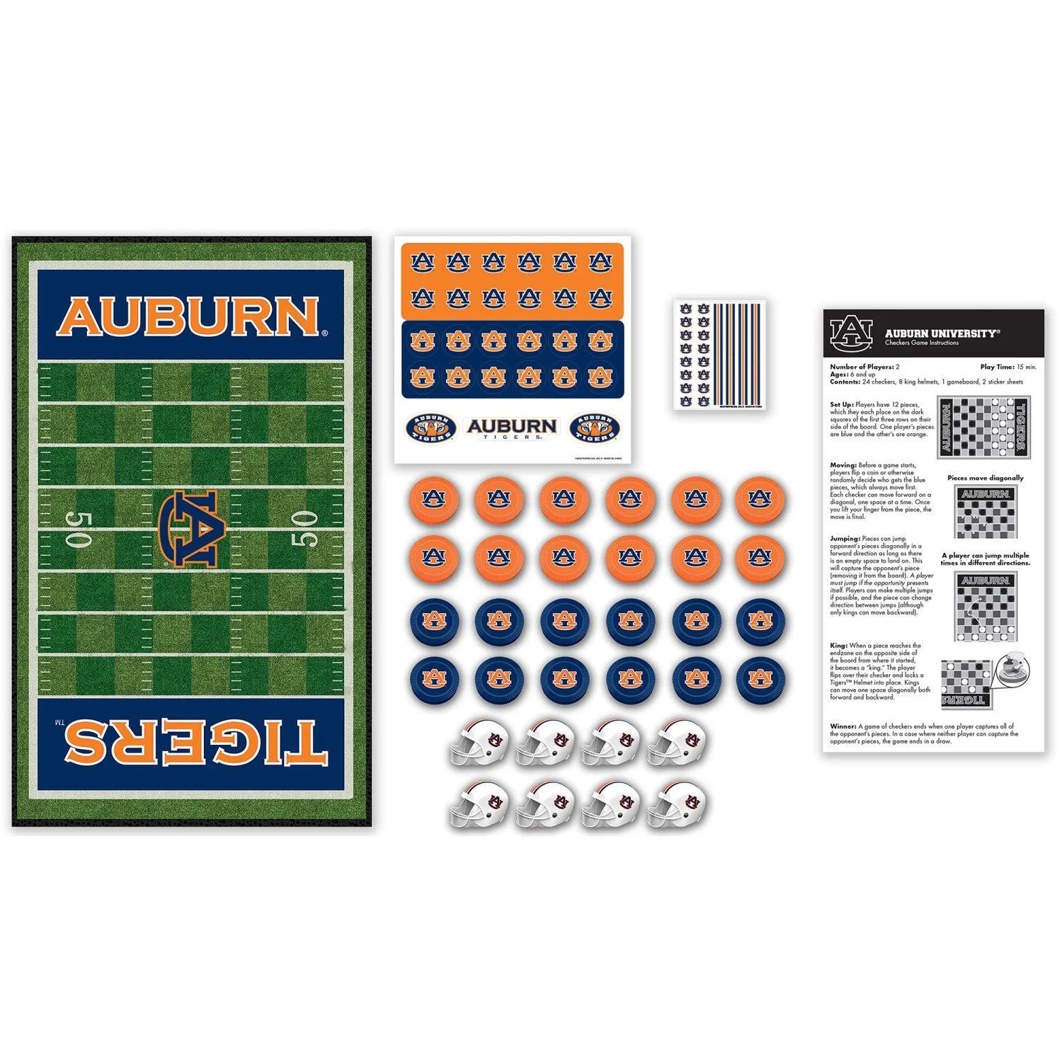 Auburn Tigers Checkers Board Game by MasterPieces Puzzle Company INC - Image 2