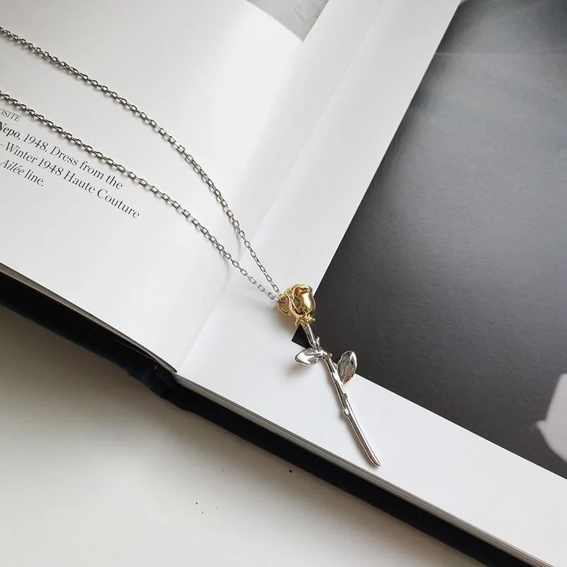 Azu Thorny Rose Pendant Necklace by Marigold Shadows - Image 4