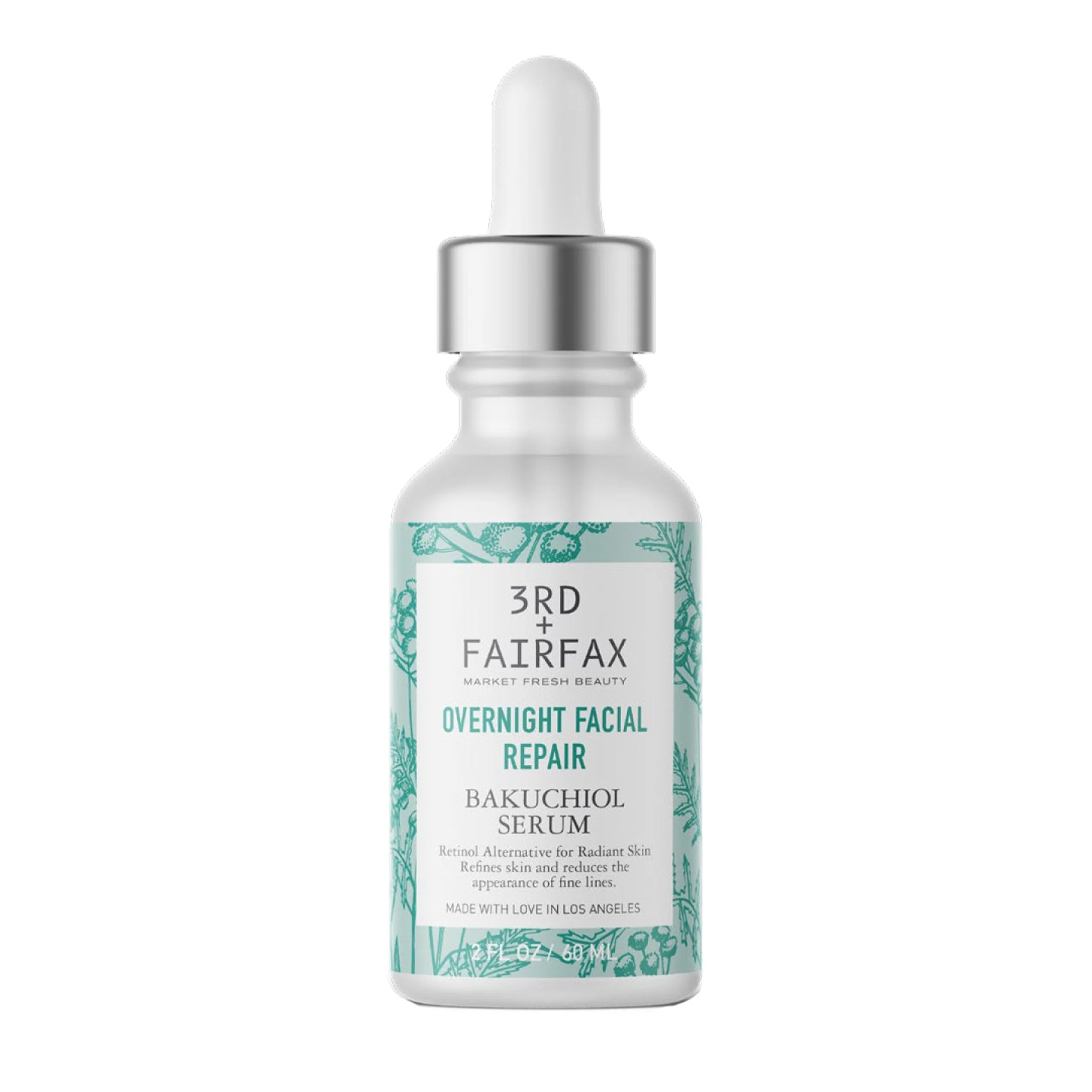 Bakuchiol Overnight Facial Repair Serum by 3rd + Fairfax Beauty, 2oz by  Los Angeles Brands - Image 2