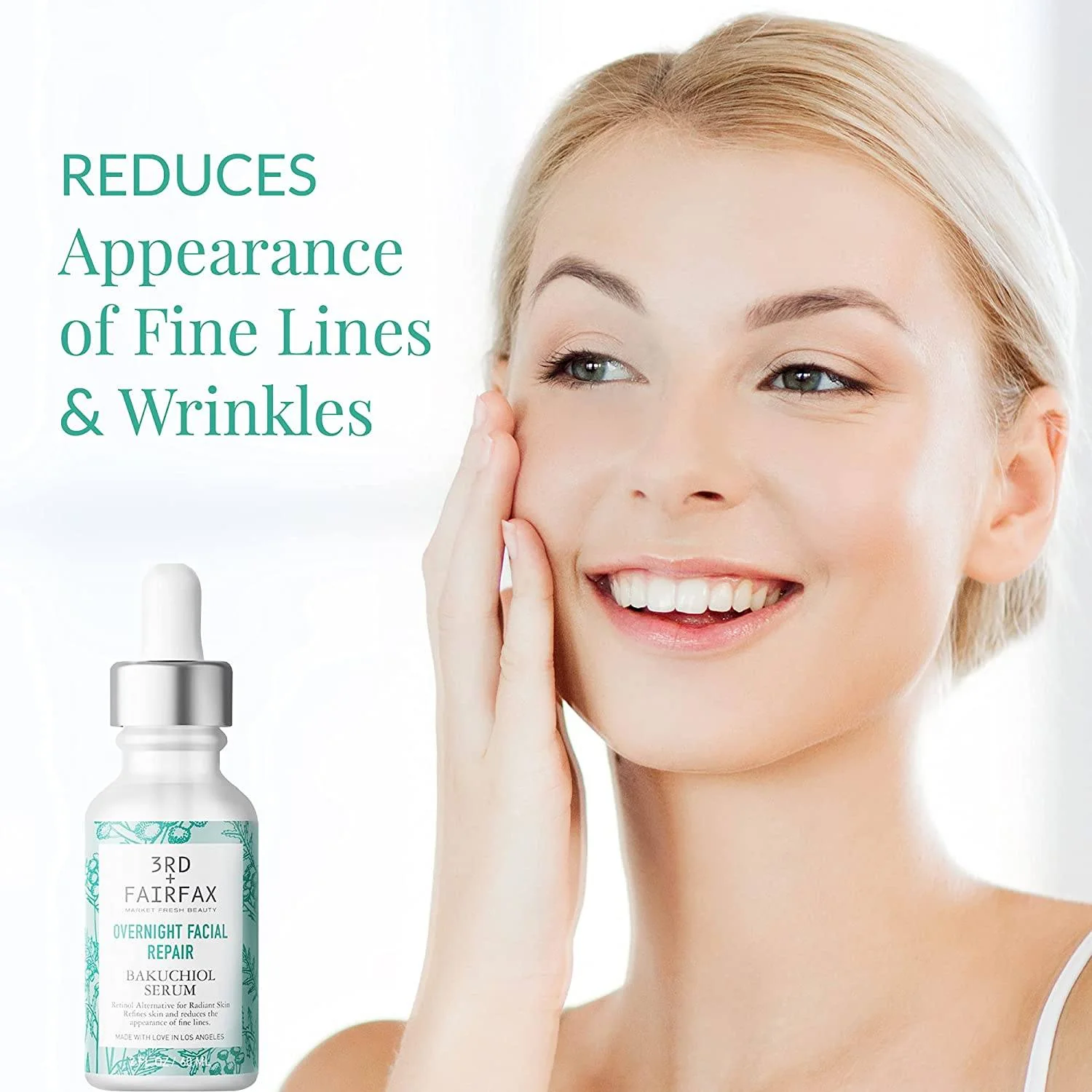 Bakuchiol Overnight Facial Repair Serum by 3rd + Fairfax Beauty, 2oz by  Los Angeles Brands - Image 6