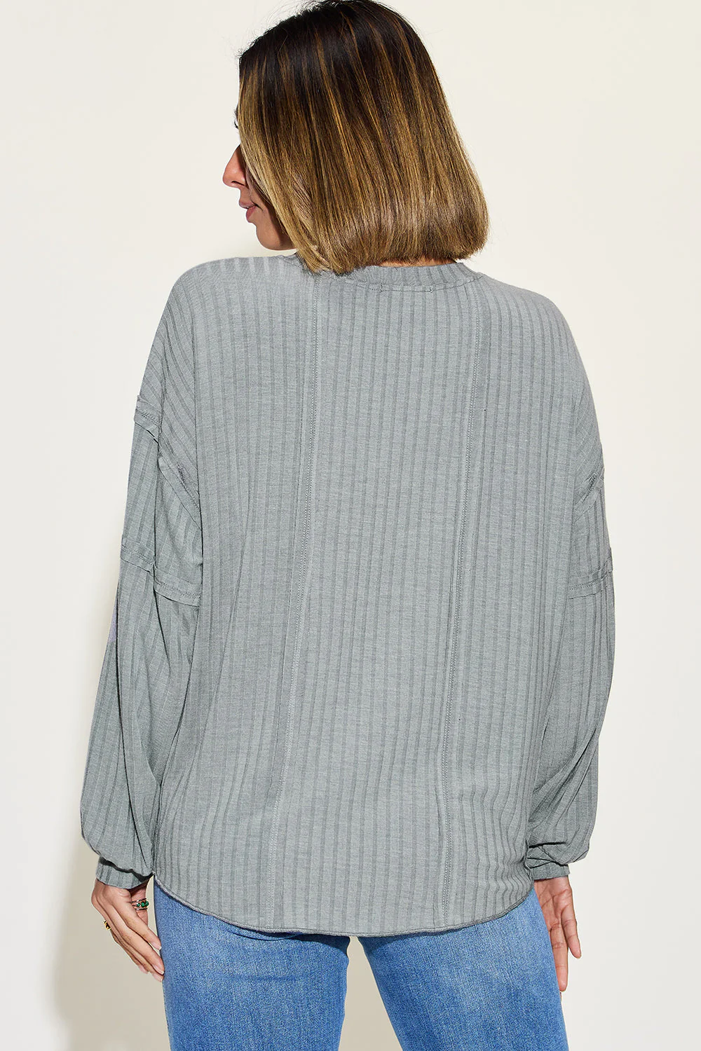 Basic Bae Full Size Ribbed Round Neck Long Sleeve T-Shirt - Image 14
