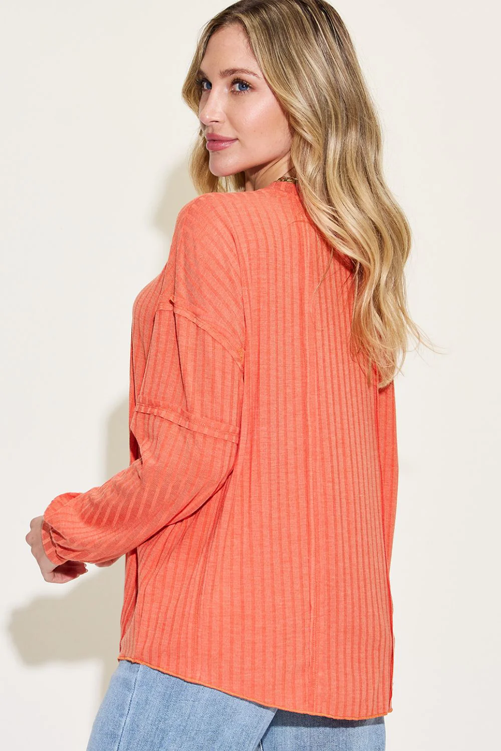 Basic Bae Full Size Ribbed Round Neck Long Sleeve T-Shirt - Image 17