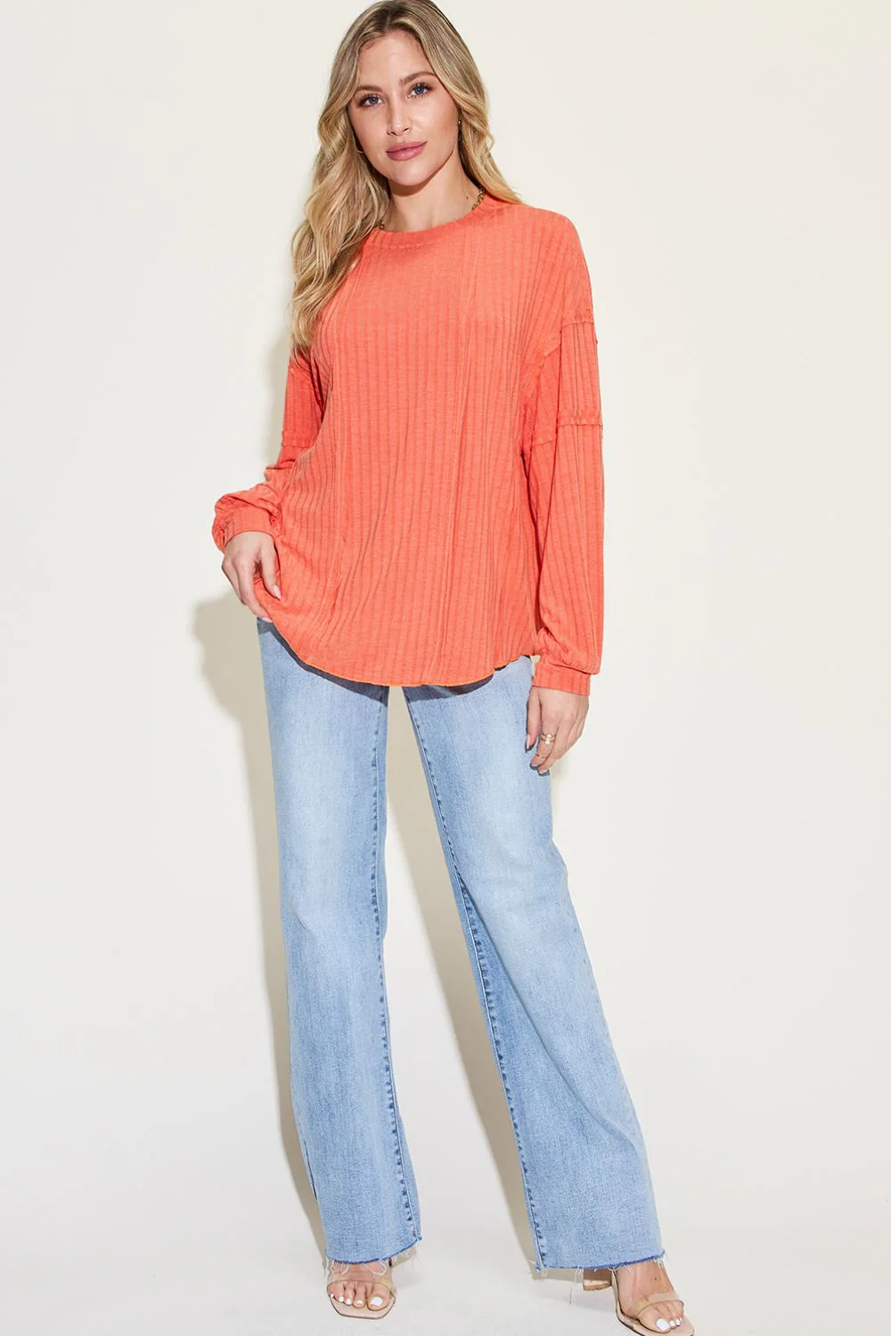 Basic Bae Full Size Ribbed Round Neck Long Sleeve T-Shirt - Image 18