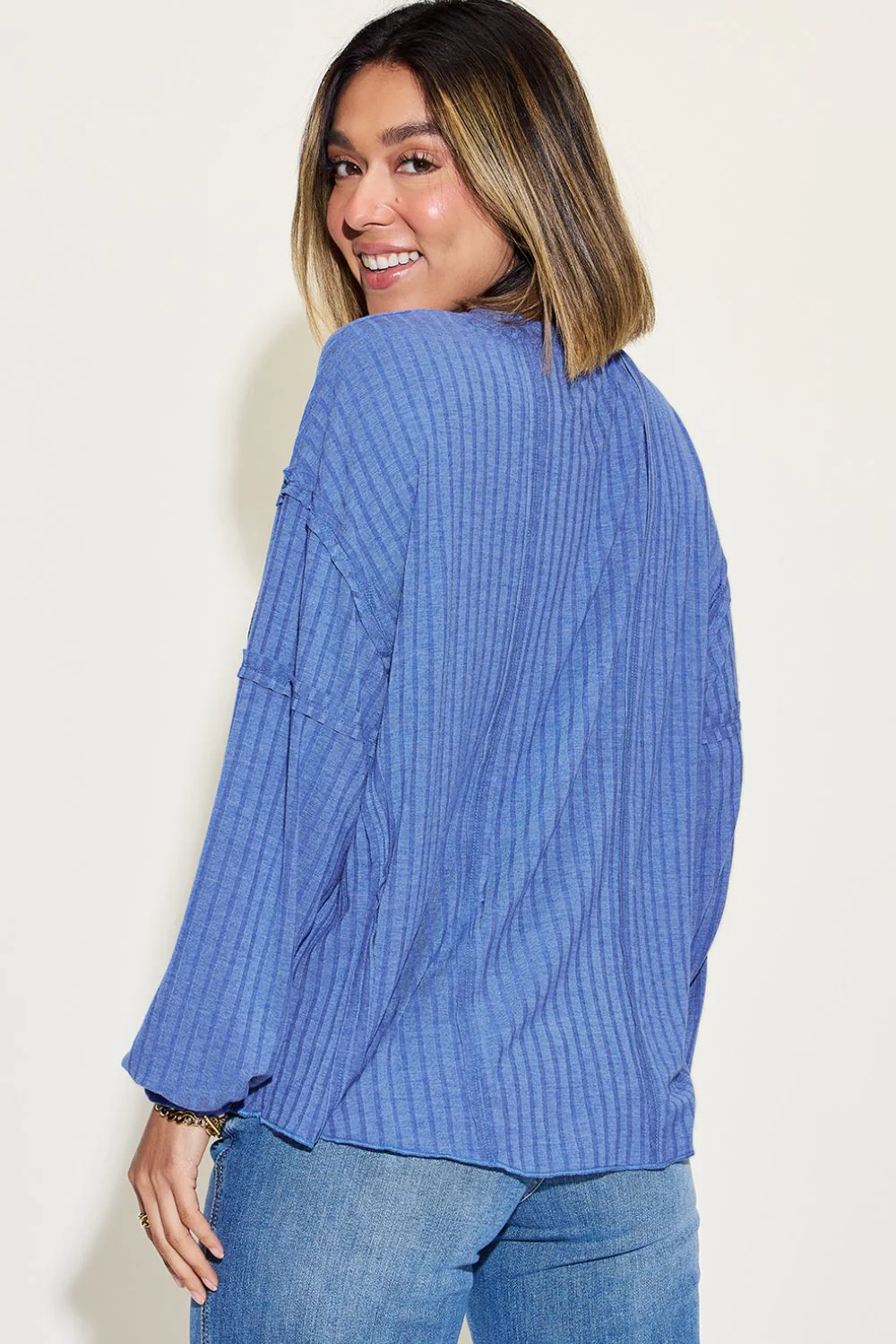 Basic Bae Full Size Ribbed Round Neck Long Sleeve T-Shirt - Image 28