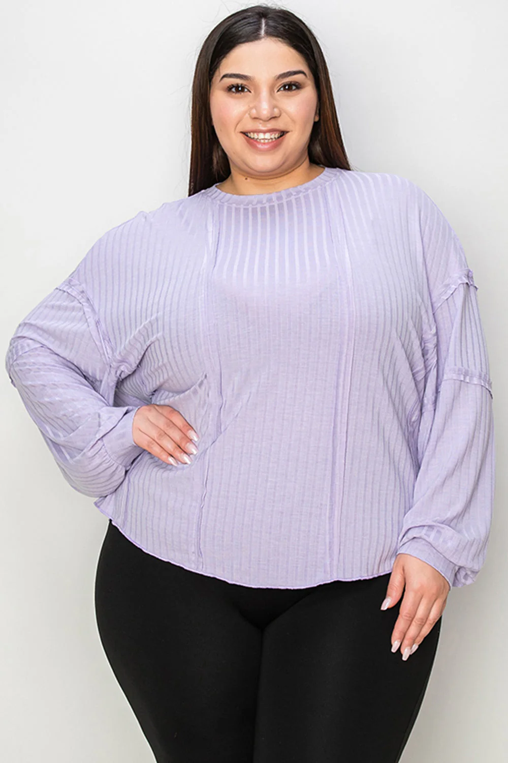 Basic Bae Full Size Ribbed Round Neck Long Sleeve T-Shirt - Image 7