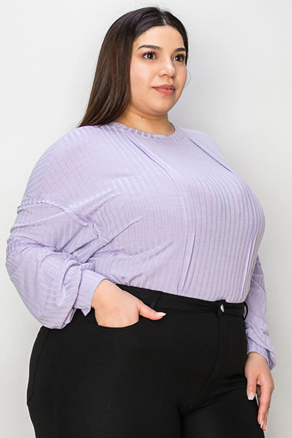 Basic Bae Full Size Ribbed Round Neck Long Sleeve T-Shirt - Image 8