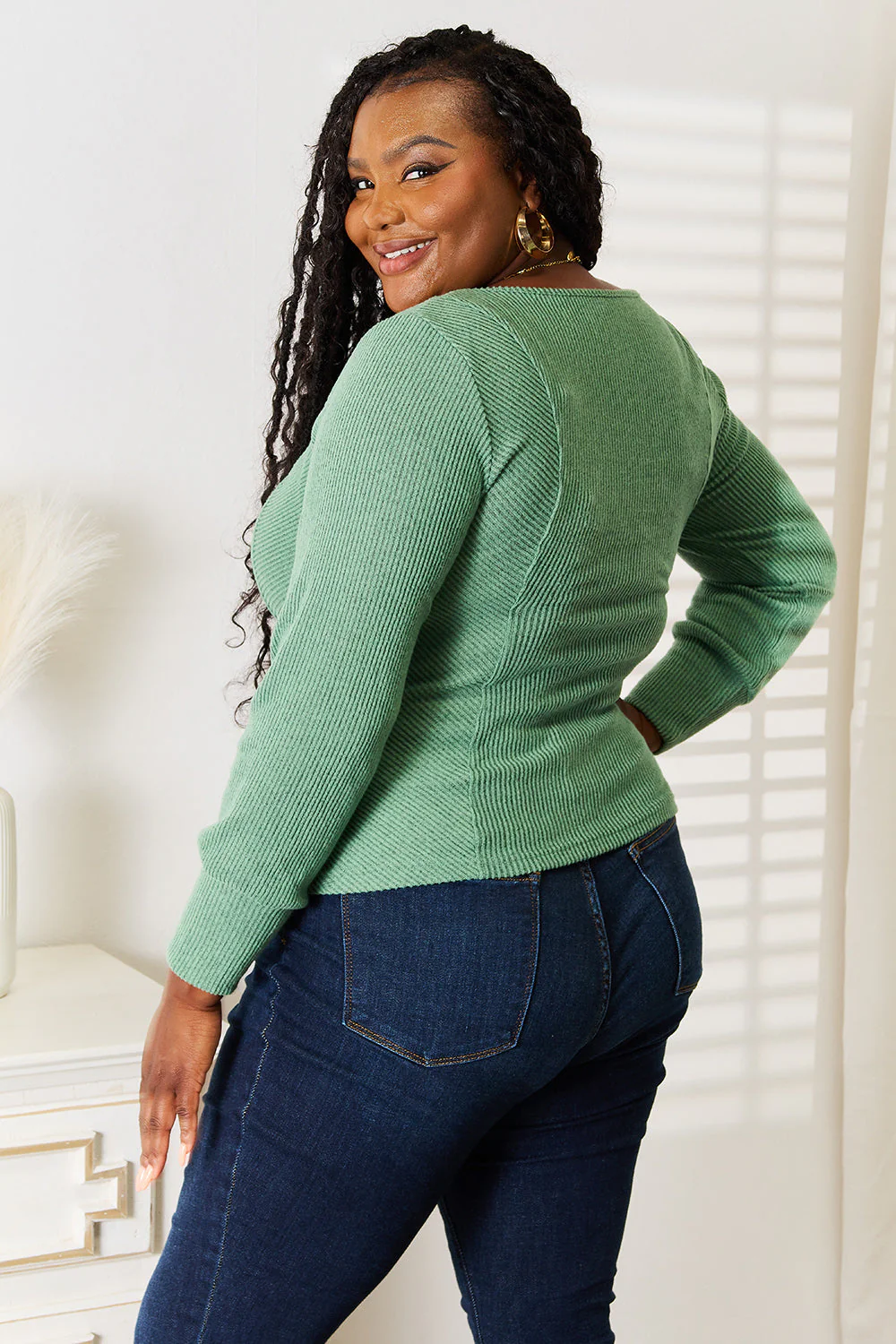 Basic Bae Scoop Neck Long Sleeve Top - Image 2